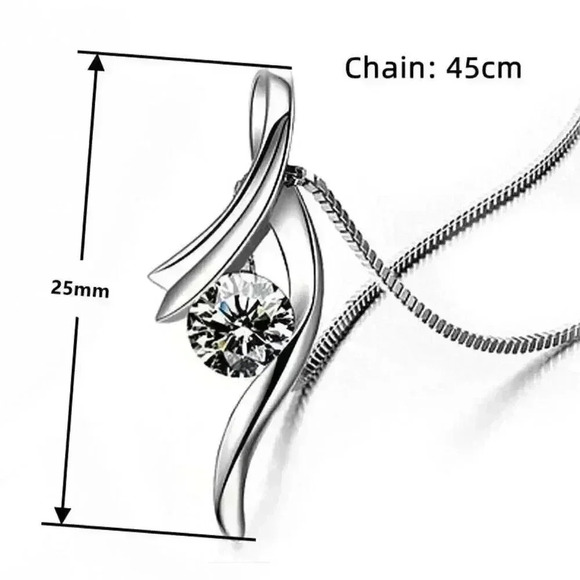 New 925 Silver .5 ct Diamond Necklace - Picture 4 of 4